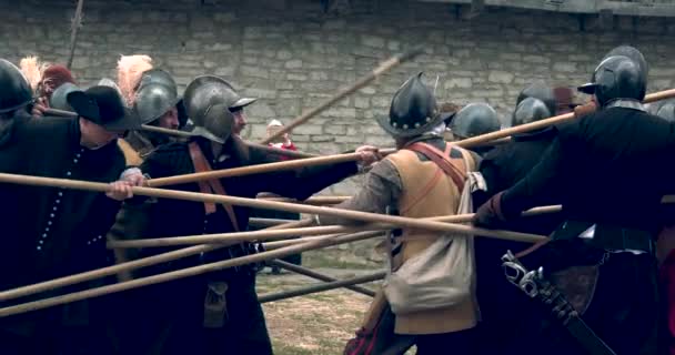 Kamyanets Podilsky Ucrania Septiembre 2019 Reconstrucción Militar Histórica Las Tropas — Vídeo de stock