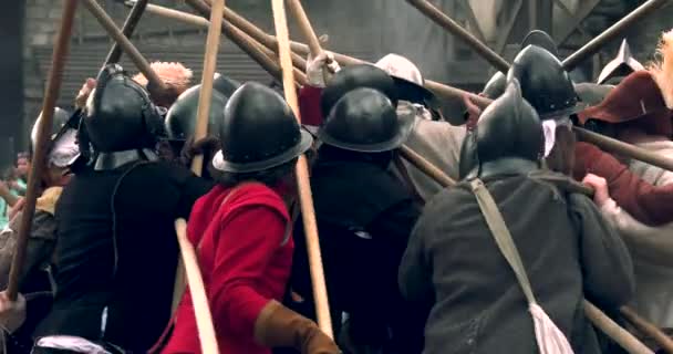 Kamyanets Podilsky Oekraïne September 2019 Historische Militaire Reconstructie Van Oekraïense — Stockvideo