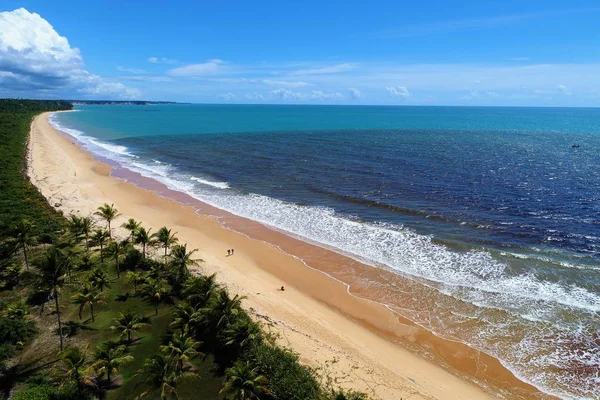 Letecký Pohled Caraiva Beach Bahia Brazílie Pláž Dvěma Barvami Vody — Stock fotografie
