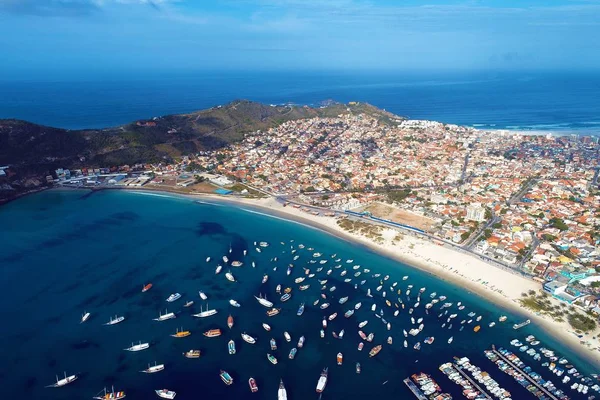 Arraial Cabo Brasil Vista Aérea Mar Paradisíaco Com Águas Claras — Fotografia de Stock