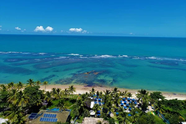 楽園の海の眺めは澄んだ水です 幻想的な風景 素晴らしいビーチの眺め Arraia Ajuda バイーア ブラジル 目的地 観光ポイント 静けさ — ストック写真