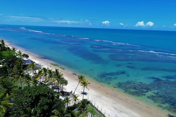 楽園の海の眺めは澄んだ水です 幻想的な風景 素晴らしいビーチの眺め Arraia Ajuda バイーア ブラジル 目的地 観光ポイント 静けさ — ストック写真