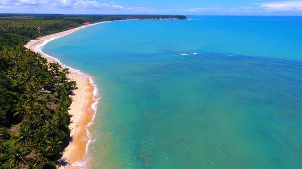 Widok Lotu Ptaka Caraiva Beach Stanie Bahia Brazylia Plaża Dwóch — Zdjęcie stockowe