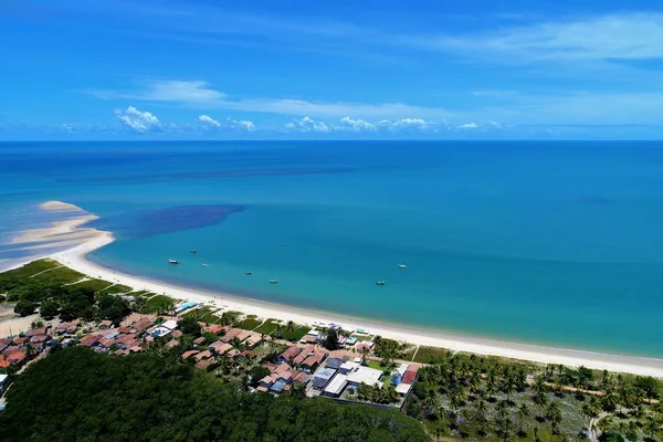 Vista Aérea Una Arena Roja Hermoso Río Paisaje Fantástico Grandes — Foto de Stock