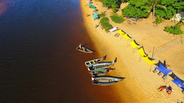 Caraiva Bahia Brasil Hermoso Paisaje Fluvial Vacaciones Viajes Resort Paz — Foto de Stock