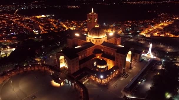 Vista Aérea Del Santuario Nuestra Señora Aparecida Aparecida Sao Paulo — Vídeos de Stock