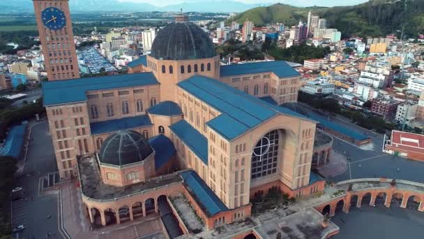 Vista Aérea Del Santuario Nuestra Señora Aparecida Aparecida Sao Paulo — Vídeo de stock