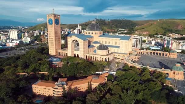 Vista Aérea Del Santuario Nuestra Señora Aparecida Aparecida Sao Paulo — Vídeo de stock