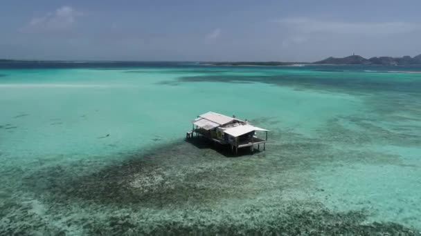 Karibiska Havet Los Roques Semester Det Blå Havet Och Öde — Stockvideo