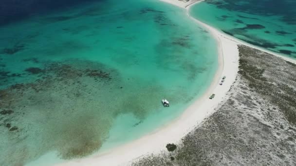 Los Roques Mar Caribe Paisaje Fantástico Vista Aérea Isla Paradisíaca — Vídeo de stock