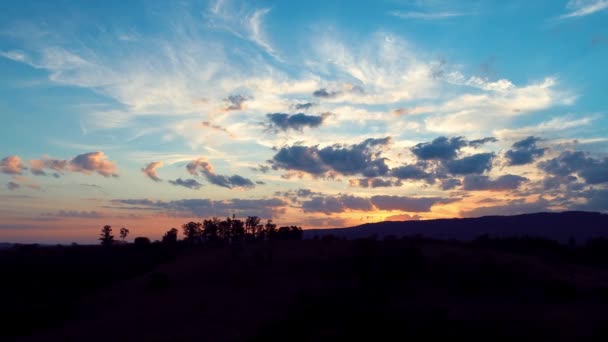 Hermoso Paisaje Atardecer Explosión Colores Colección Sunset Gran Paisaje Cielo — Vídeos de Stock