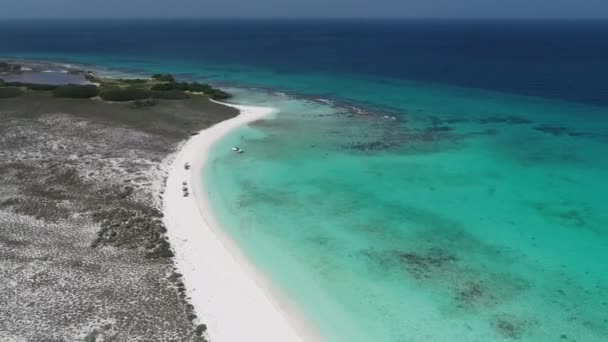Mar Das Caraíbas Los Roques Férias Mar Azul Ilhas Desertas — Vídeo de Stock