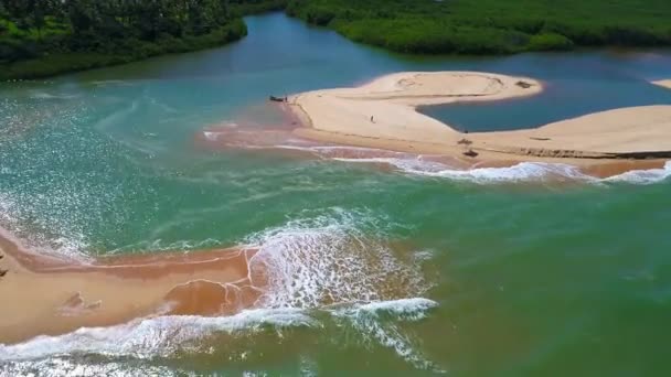 Luftaufnahme Von Cumuruxatiba Prado Porto Seguro Bahia Brasilien Tolle Landschaft — Stockvideo