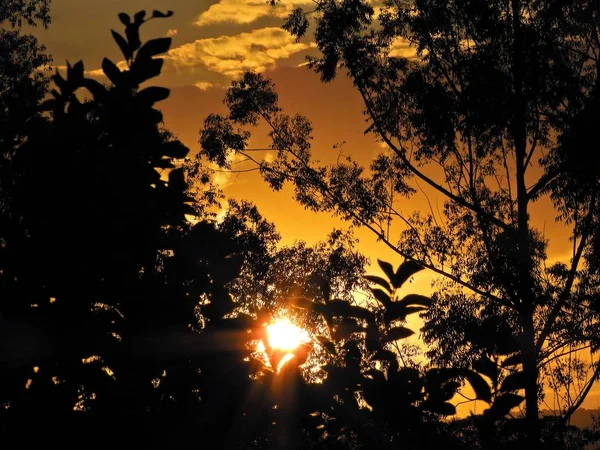 Solnedgången Scen Explosion Färger Solnedgången Samling Fantastiska Landskap Orange Himlen — Stockfoto