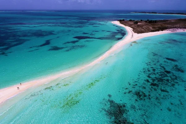 Caribische Zee Los Roques Vakantie Blauwe Zee Verlaten Eilanden Vrede — Stockfoto