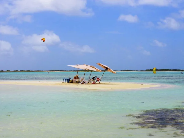 Caribische Zee Los Roques Vakantie Blauwe Zee Verlaten Eilanden Vrede — Stockfoto