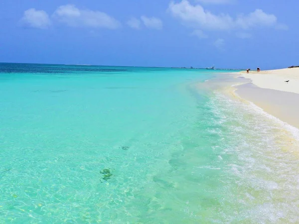 Karibské Moře Los Roques Dovolená Modré Moře Opuštěné Ostrovy Mír — Stock fotografie