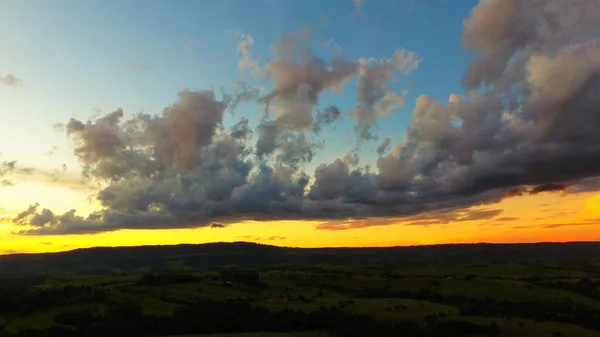 Hermosa Escena Del Atardecer Explosión Colores Colección Sunset Gran Paisaje — Foto de Stock