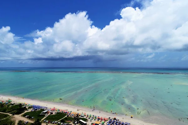 马拉戈吉 阿拉戈斯 美妙的风景 美丽的海滩风光 天堂海滩与水晶般的水 美丽的风景 旅游风景 度假的风景 宁静和娱乐的场景 — 图库照片