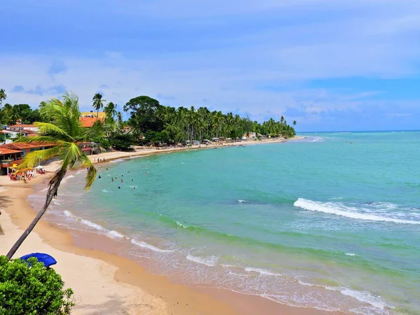 Japaratinga, Alagoas, Brazil. Paradisiac plaj açık hava ile. Güzel manzara. Sahne seyahat. Tatil sahne. Bahia, Brezilya turizm noktası. Gevşeme sahne.
