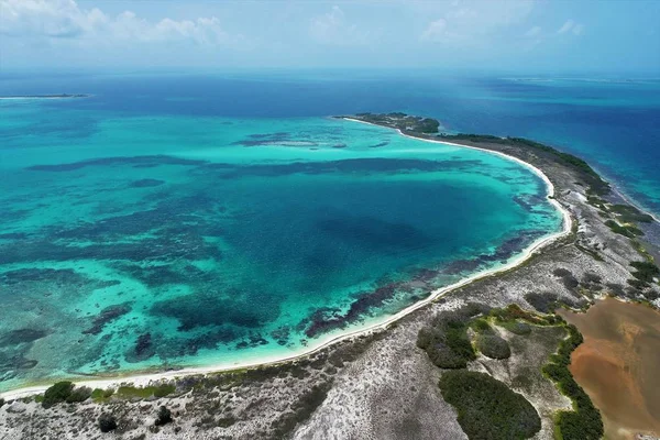 Karayip Denizi Los Roques Mavi Deniz Paradisiac Adaları Seyahat Tatil — Stok fotoğraf