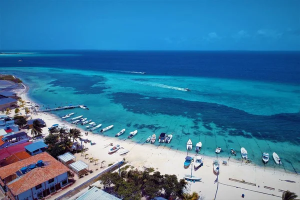 Mar Dei Caraibi Los Roques Viaggi Vacanza Sul Mare Blu — Foto Stock