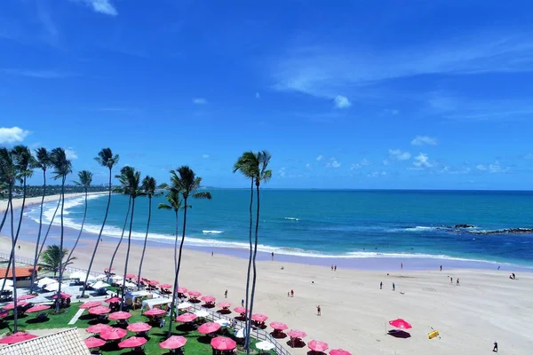 Porto de Galinhas'ın Beach, Pernambuco, Brezilya Hava görünümünü: Yüzme fishs doğal havuzlarda ile deneyim. Tatil seyahat. Tatil tropikal. Tropikal seyahat. Büyük plaj sahne. Güzel manzara. Sahne seyahat. Tatil sahne.