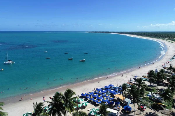 Flygfoto Över Porto Galinhas Beach Pernambuco Brasilien Erfarenhet Simning Med — Stockfoto