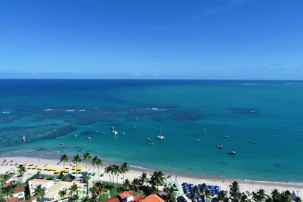 Luchtfoto Van Porto Galinhas Beach Pernambuco Brazilië Ervaring Van Het — Stockfoto