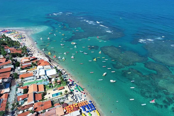 Aerial View Porto Galinhas Beach Pernambuco Brazil Experience Swimming Fishs — Stock Photo, Image