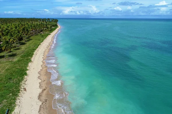 Vista Aérea Praia São Miguel Dos Milagres Alagoas Brasil Experiência — Fotografia de Stock