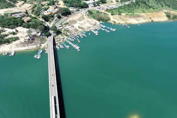 Letecký Pohled Capitolio Laggon Krásnou Krajinu Minas Gerais Brazílie Dam — Stock fotografie