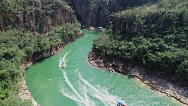 Flygfoto Över Kända Kanjoner Capitolio Lagoon Minas Gerais Brasilien Skönhet — Stockvideo