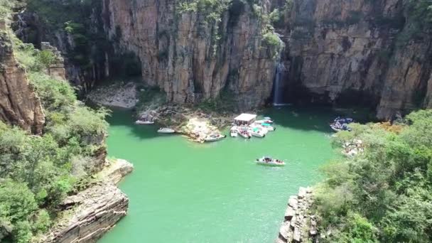 Luchtfoto Van Beroemde Canyons Van Capitolio Van Lagune Minas Gerais — Stockvideo