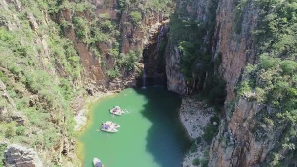 Flygfoto Över Kända Kanjoner Capitolio Lagoon Minas Gerais Brasilien Skönhet — Stockvideo