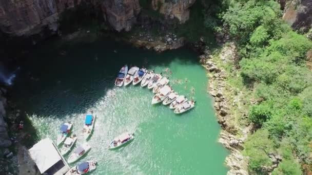 Légi Felvétel Híres Kanyonok Capitolio Lagoon Minas Gerais Brazília Táj — Stock videók