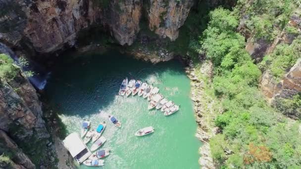 Vista Aérea Dos Famosos Canyons Lagoa Capitólio Minas Gerais Brasil — Vídeo de Stock