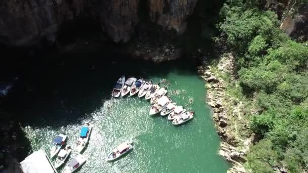 Luchtfoto Van Beroemde Canyons Van Capitolio Van Lagune Minas Gerais — Stockvideo