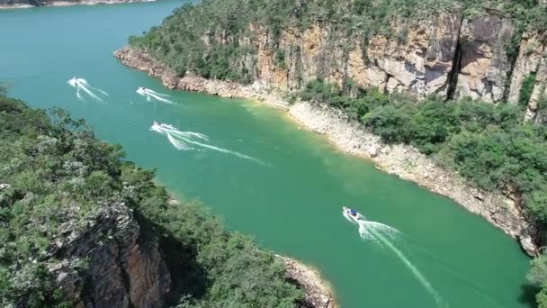 Vista Aérea Dos Famosos Canyons Lagoa Capitólio Minas Gerais Brasil — Vídeo de Stock