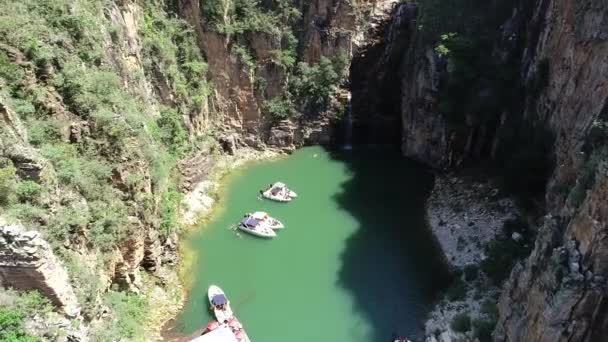 Pemandangan Udara Lembah Lembah Terkenal Laguna Capitolio Minas Gerais Brasil — Stok Video