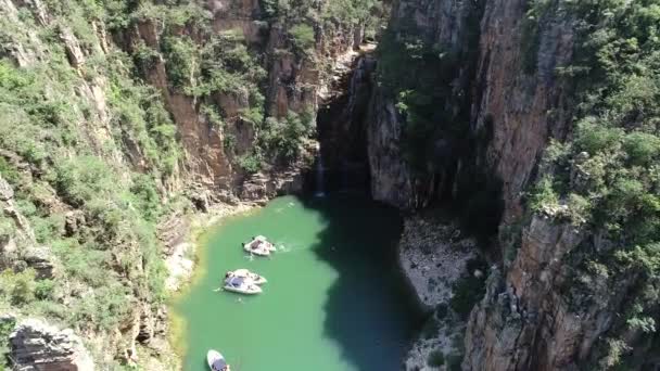 Flygfoto Över Kända Kanjoner Capitolio Lagoon Minas Gerais Brasilien Skönhet — Stockvideo