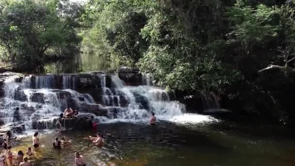 Luchtfoto Van Een Prachtige Waterval Capitolio Minas Gerais Brazilië Capitolio — Stockvideo