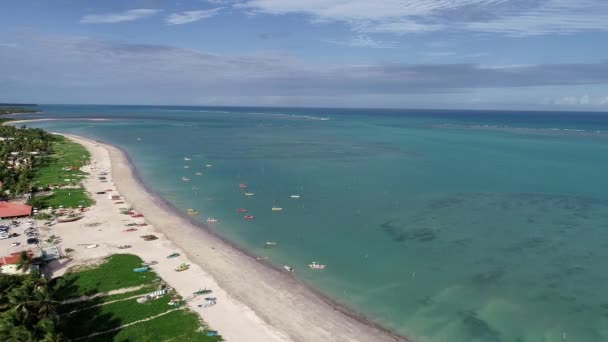 Sao Miguel Dos Milagres Alagoas Brasilien Fantastiskt Landskap Stor Strand — Stockvideo