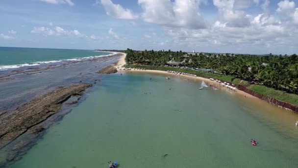 Vista Aérea Praia Muro Altos Porto Galinhas Brasil Férias Praia — Vídeo de Stock