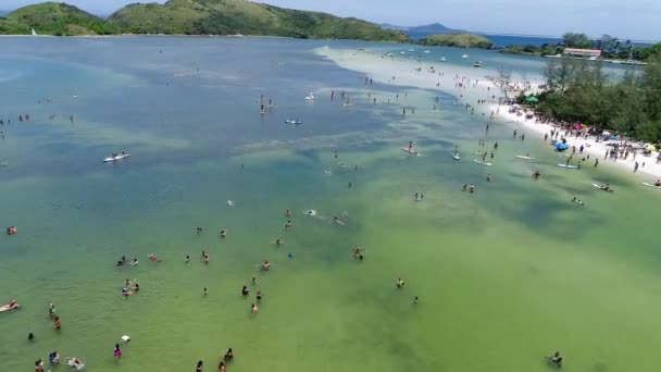 Flygfoto Över Paradisö Fantastiskt Landskap Bra Strandutsikt Cabo Frio Rio — Stockvideo