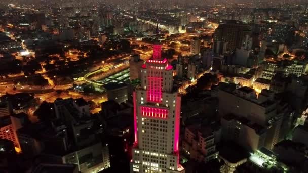 Vista Aérea Del Paisaje Del Centro Sao Paulo Brasil Punto — Vídeo de stock