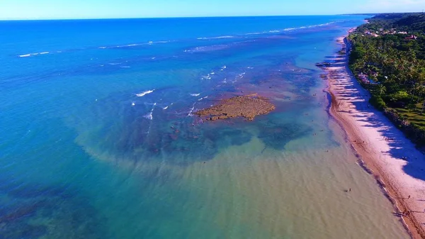 Вид Воздуха Пляж Arraial Dajuda Beach Порто Сегуро Баия Бразилия — стоковое фото