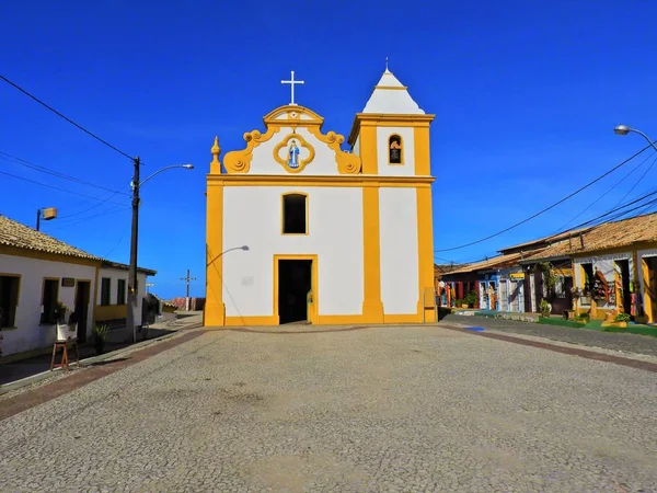 Famous church on the Arraial dAjuda, Bahia, Brazil. Church, temple, religion, faith. Catholic church. Catholic Religion. Catholic Priest.