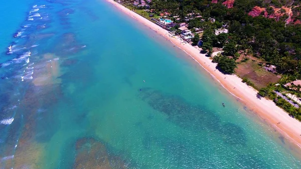 Vista Aérea Praia Ajuda Arraial Porto Seguro Bahia Brasil Paisagem — Fotografia de Stock