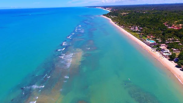 Vista Aérea Arraial Dajuda Beach Porto Seguro Bahia Brasil Paisaje — Foto de Stock